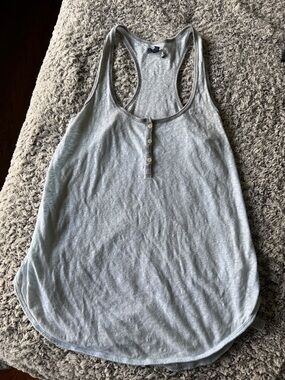 American Eagle Outfitters Light Blue Racerback Henley Tank